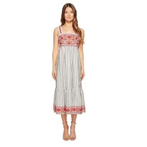 NWOT Kate Spade Stripe Embroidered Maxi Dress
